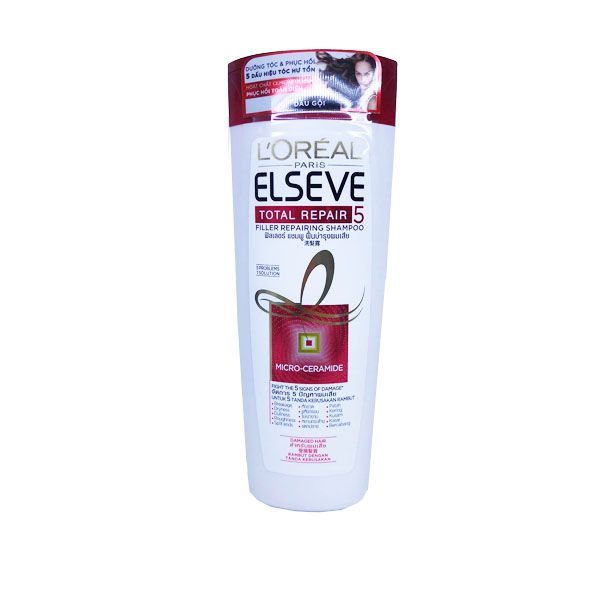 Dầu Gội L'Oreal Hỗ Trợ Phục Hồi Tóc Hư Tổn 330ml Elseve Total Repair 5 Repairing Shampoo