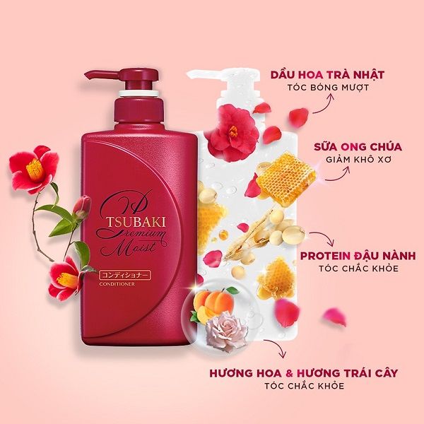 Dầu Gội Dưỡng Tóc Bóng Mượt Tsubaki Premium Moist Shampoo 490ml