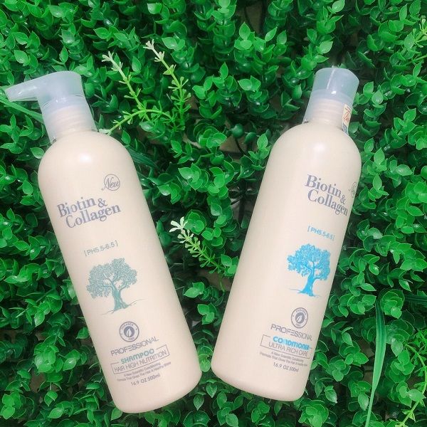 Set dầu gội & dầu xả phục hồi kích thích mọc tóc YuiluiM Biotin & Collagen Conditioner 1000ml