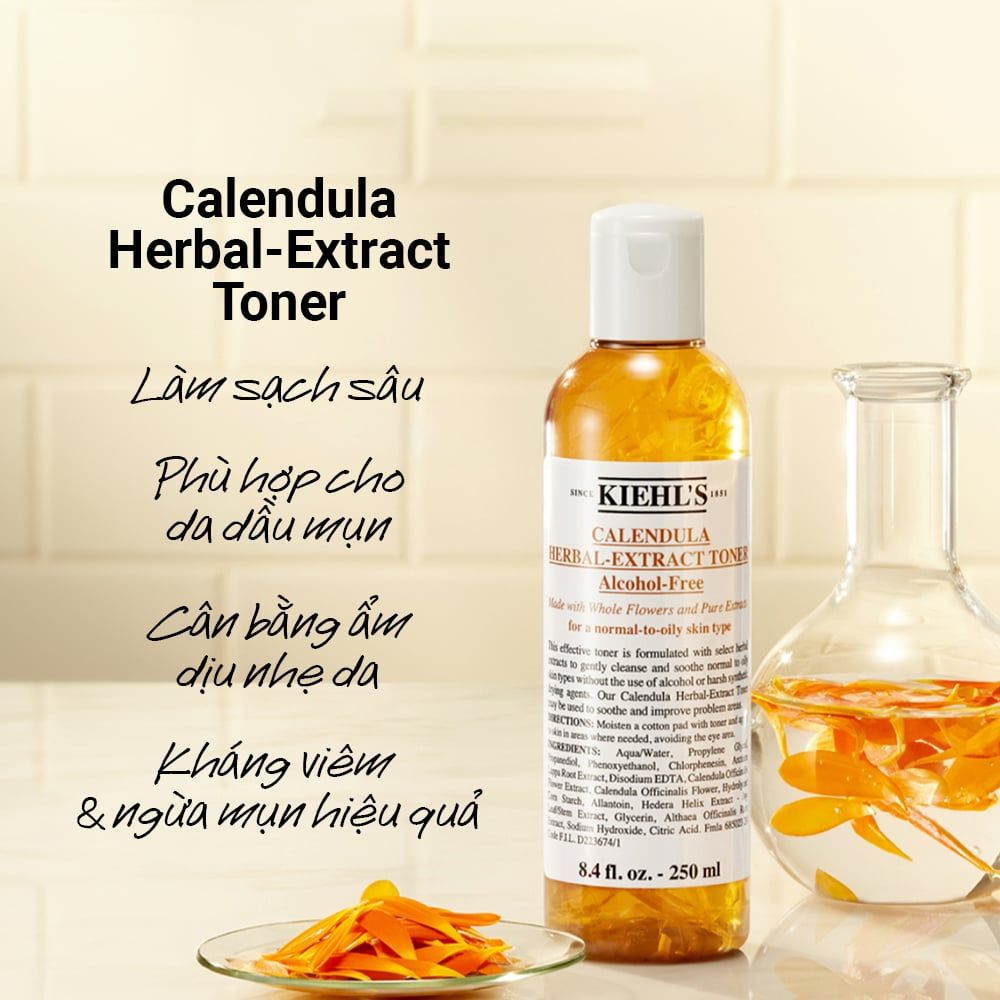 Nước Cân Bằng Làm Dịu Da Kiehl's Calendula Herbal Extract Alcohol-Free Toner