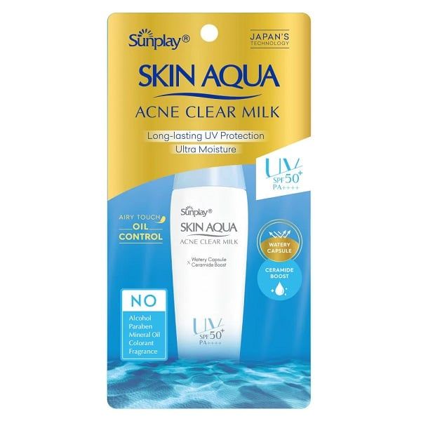 Sữa Chống Nắng Dưỡng Da Ngừa Mụn Sunplay Skin Aqua Acne Clear Milk SPF50+ PA++++ 25g