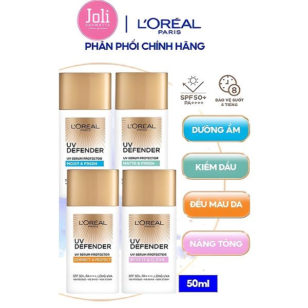 Kem Chống Nắng Loreal Nâng Tông Giảm Thâm UV Defender Bright & Clear SPF 50+ PA ++++ 50ml