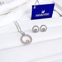 Bộ dây chuyền và khuyên tai Swarovski