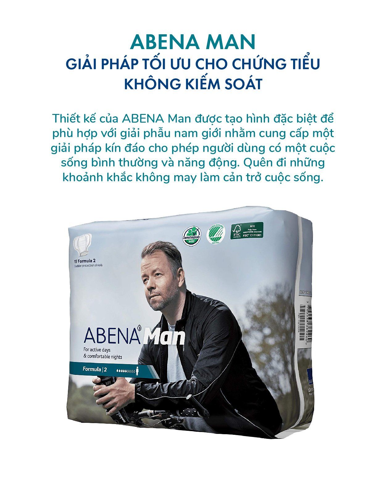 Băng vệ sinh nam Abena man Formula 2 (700ml), ( (15 miếng)