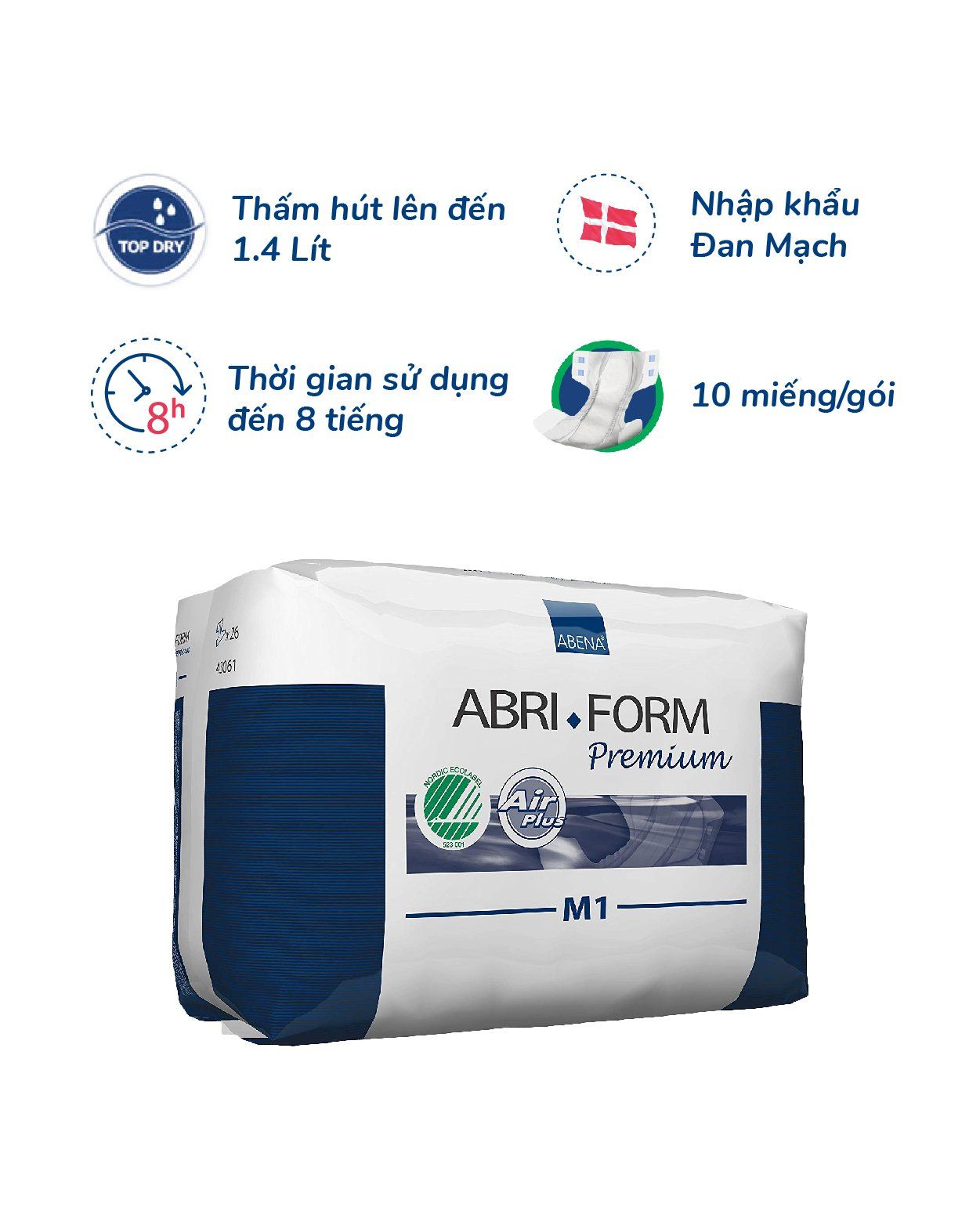 Tã dán người lớn Abri Form Premium M1 (2000ml), (10 miếng)