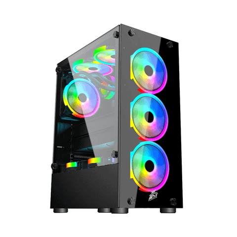 CASE 1STPLAYER FIRE DANCING V2-A ATX (SẴN 4 FAN LED RGB) BLACK NEW