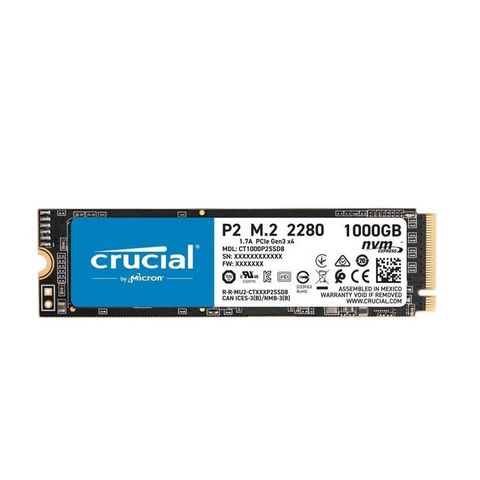 SSD CRUCIAL 1TB P2 CT1000P2SSD8 (chuẩn M2-NVMe) 3D-NAND GEN3 X4 NEW BH 36T