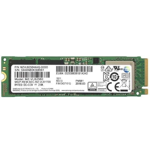 SSD Samsung 256Gb NVMe PM981 M2 PCIe NEW BH 36T