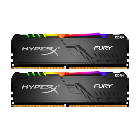 RAM KINGSTON 32GB 3200MHZ DDR4 CL16 DIMM (KIT OF 2) HYPERX FURY RGB NEW BH 36T