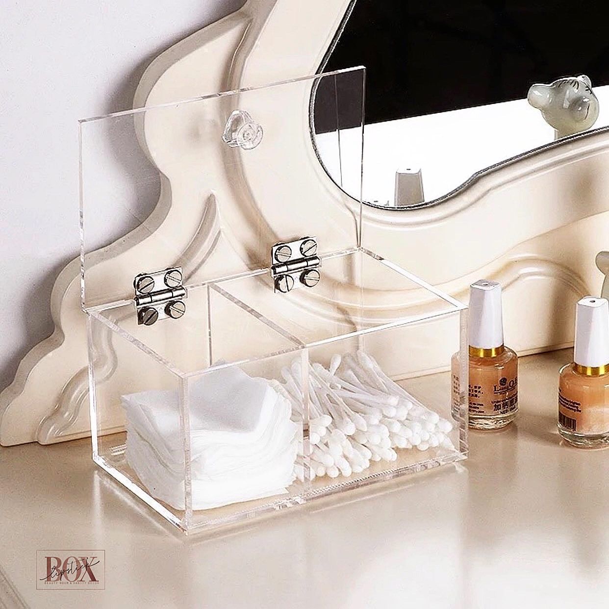Hộp Đựng Mỹ Phẩm Tăm Bông Tẩy Trang Cao Cấp