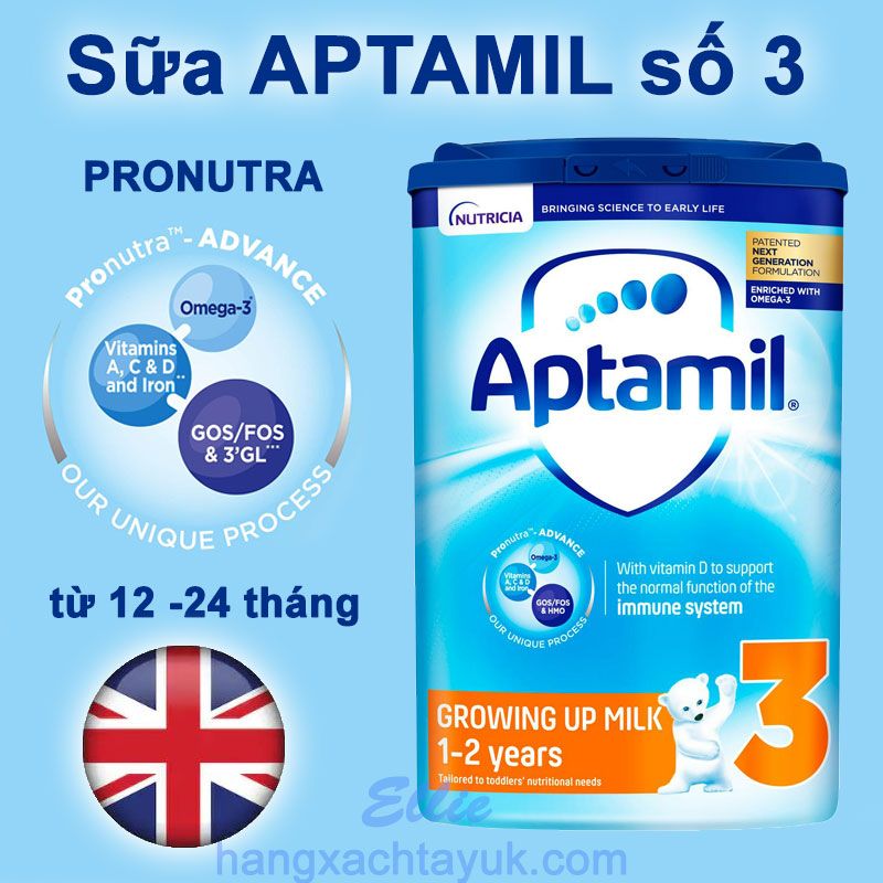 Sữa Aptamil số 3 từ 1-2 tuổi 800g - Aptamil Growing Up Milk 3 12-24 Months Pronutra