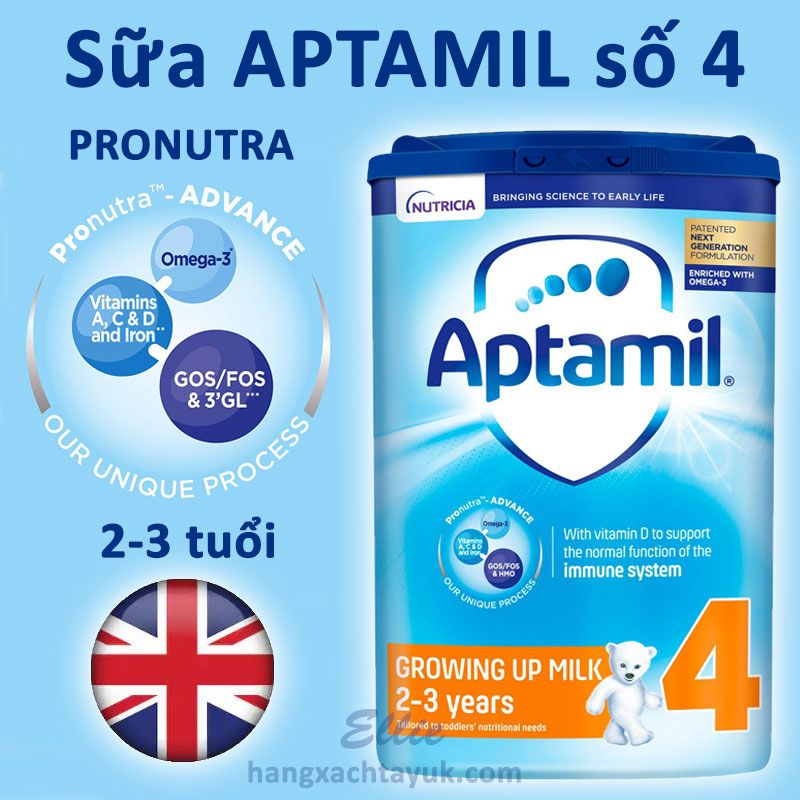 Sữa Aptamil số 4 trên 2 tuổi 800g Pronutra Hàng Anh nội địa