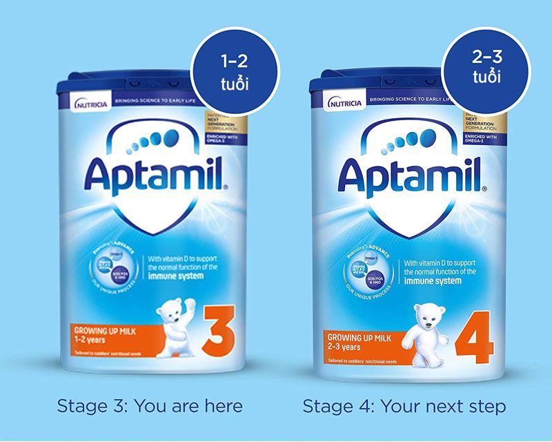 Sữa Aptamil số 3 từ 1-2 tuổi 800g - Aptamil Growing Up Milk 3 12-24 Months Pronutra