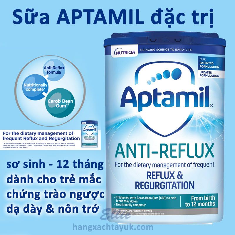Sữa Aptamil cho trẻ mắc chứng trào ngược dạ dày, nôn trớ - Aptamil Anti-Reflux Baby Milk Formula From Birth 800g