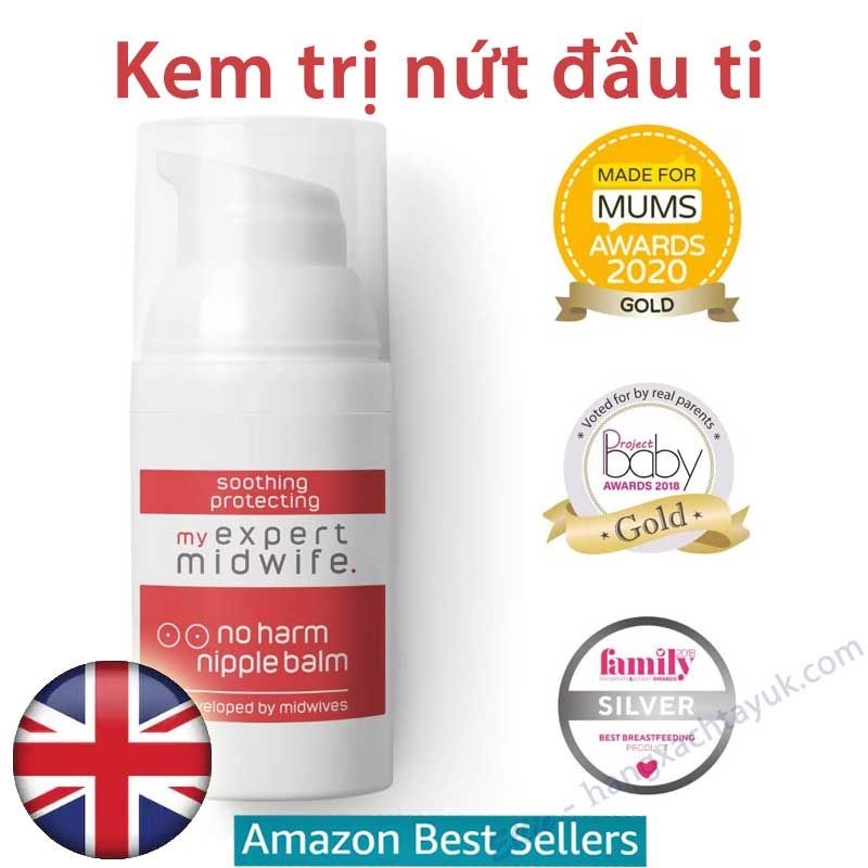 Kem trị nứt đầu ti My Expert Midwife No Harm Nipple Balm 30ml