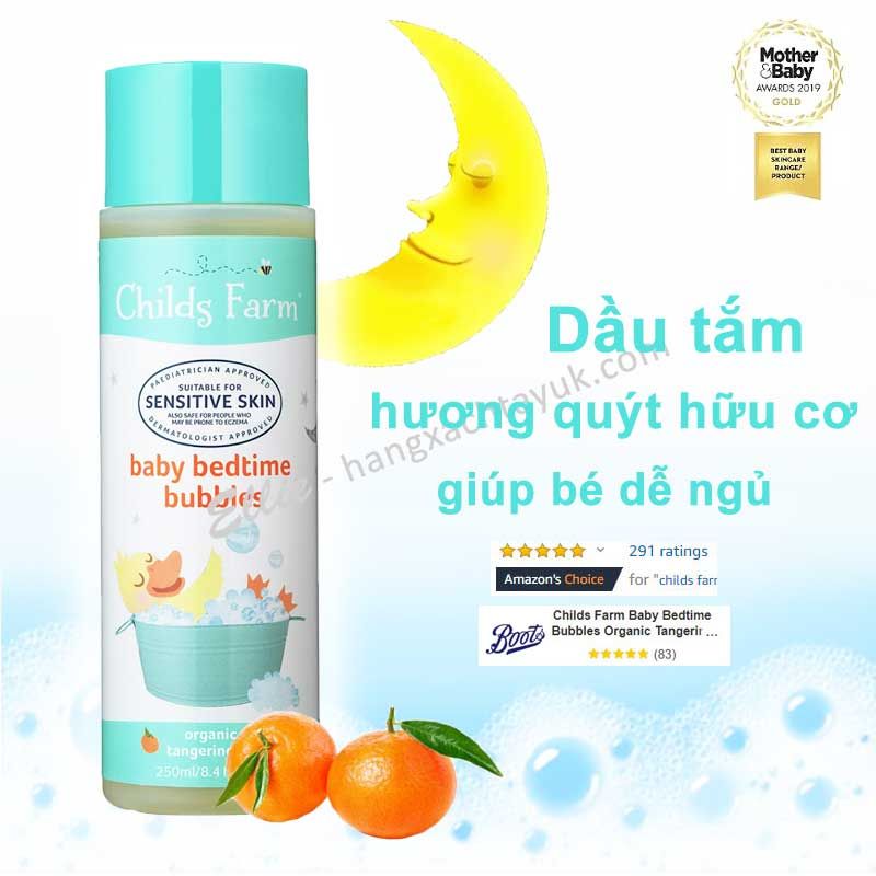 Childs Farm Baby Bedtime Bubbles Organic Tangerine - Dầu tắm hương quýt CF615 250ml