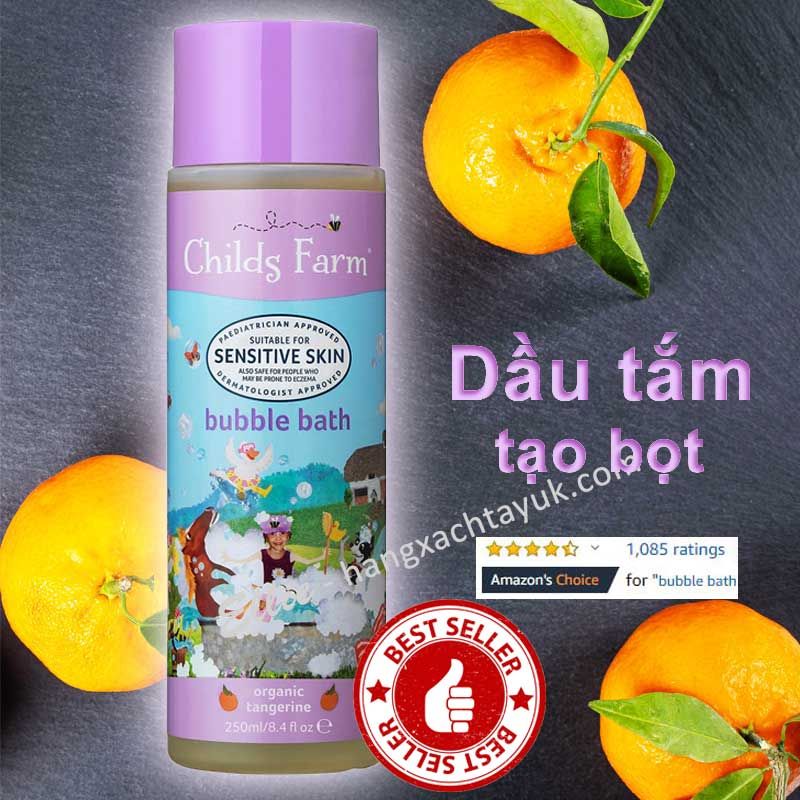 Childs Farm Bubble Bath Organic Tangerine - Dầu tắm tạo bọt hương quýt hữu cơ CF025 250ml
