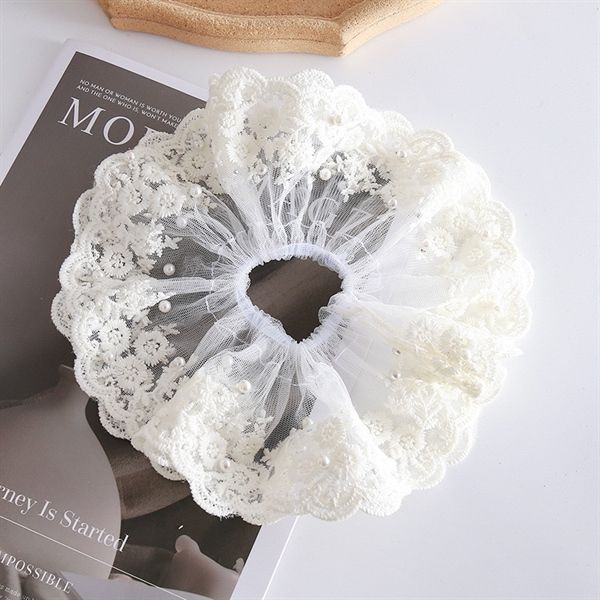 Scrunchies voan ren đính ngọc