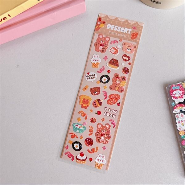 Sticker gấu Dessert lấp lánh