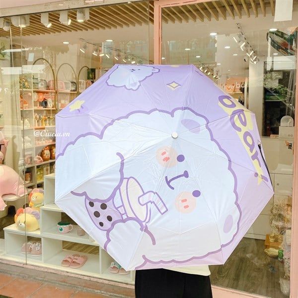 Ô tự động gấu trà sữa tím