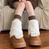 Bốt cổ lông charm mèo bông