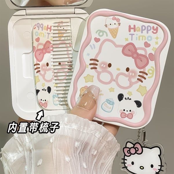 Gương kèm lược Hello Kitty hình nhí