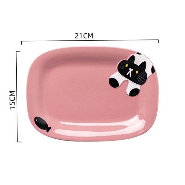 Set bát đĩa mèo đen đốm