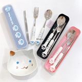 Set thìa đũa dĩa chân mèo có hộp