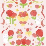 Sticker tulip thỏ lấp lánh