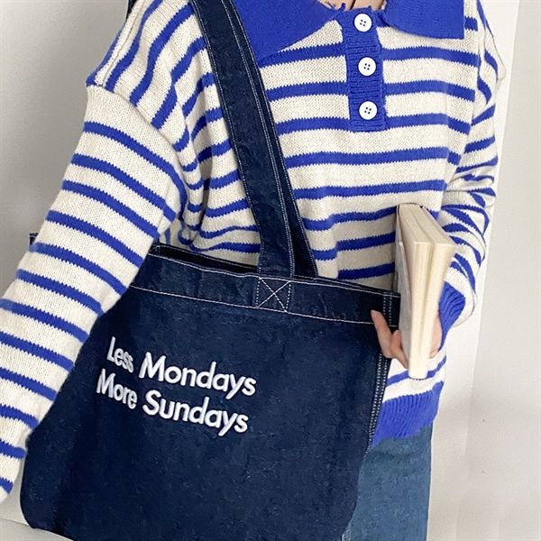 Túi jean Less Mondays More Sundays