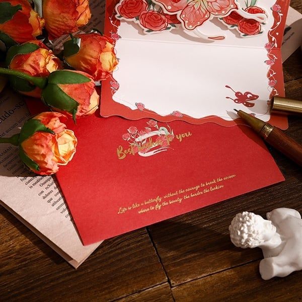 Thiệp hoa nổi nhiều lớp