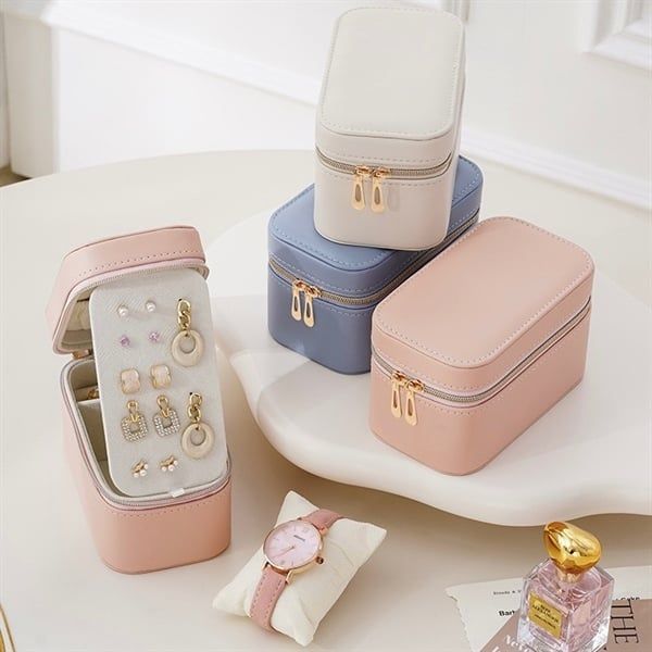 Hộp đựng trang sức chữ nhật khoá kéo 13cm