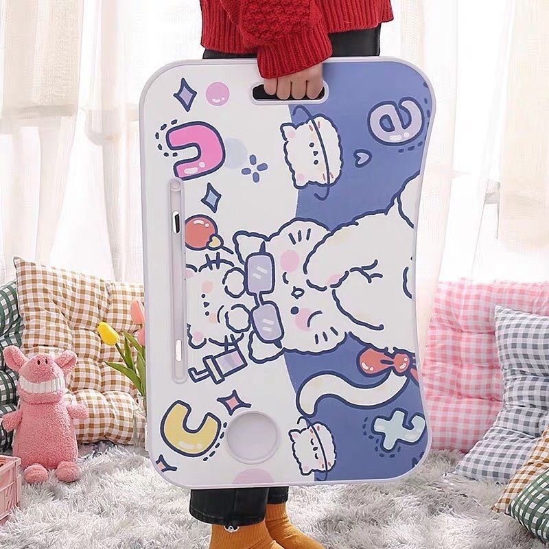 BÀN GỖ GẬP MÈO TÍM