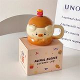 Cốc sứ thú hamburger 400ml