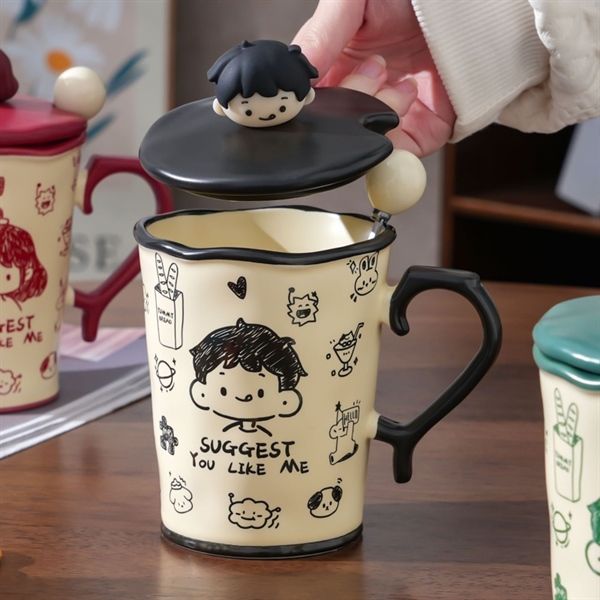 Cốc sứ Suggest nắp chibi 480ml