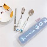 Set thìa đũa dĩa chân mèo có hộp