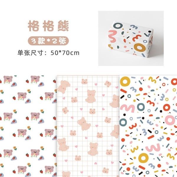 Set giấy gói RosyPosy 6 tờ 50x70cm