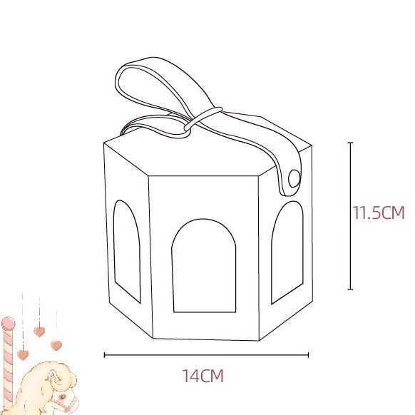 Hộp quà mini lục giác vòng quay ngựa