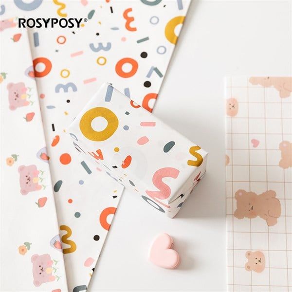 Set giấy gói RosyPosy 6 tờ 50x70cm