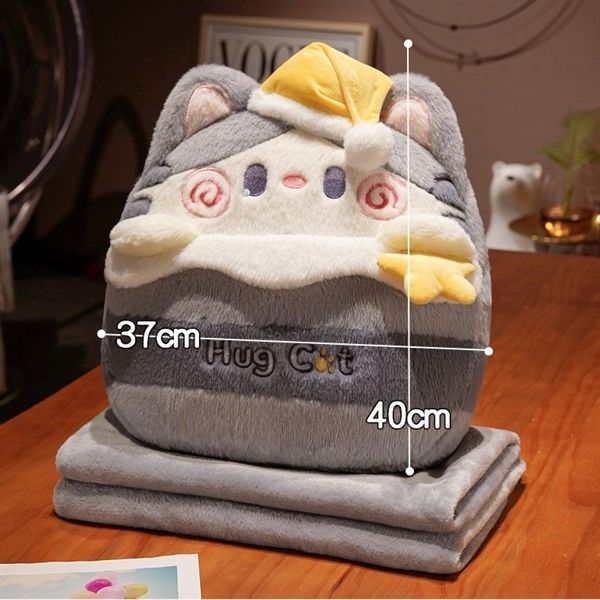 Gối kèm chăn mèo cầm sao 40cm