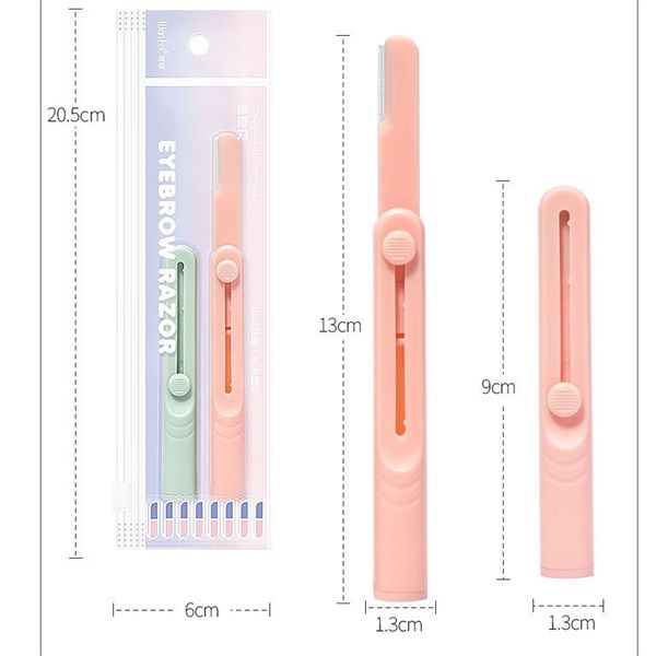 Set 2 dao cạo lông mày cán trượt Trikeel