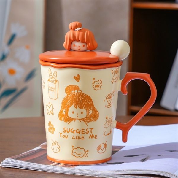 Cốc sứ Suggest nắp chibi 480ml
