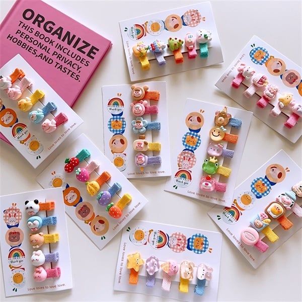 Set 5 kẹp thú dễ thương bọc vải ChooChoo