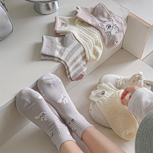 Tất The TeaLife tone trắng xám