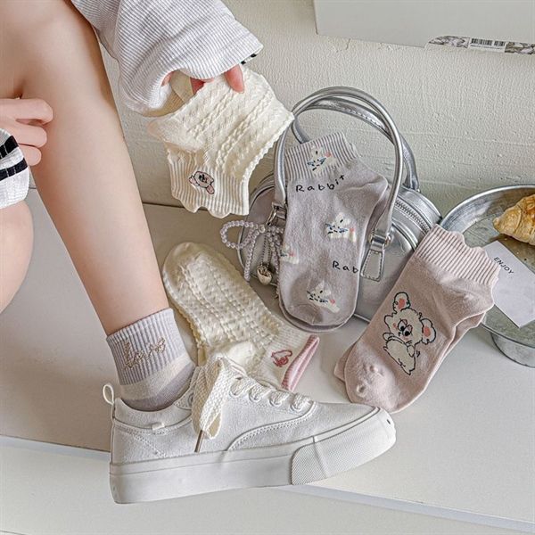 Tất The TeaLife tone trắng xám