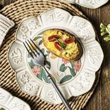 Đĩa sứ vintage thú vườn hoa 22cm