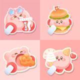 Lót chuột Kirby đồ ăn nhanh