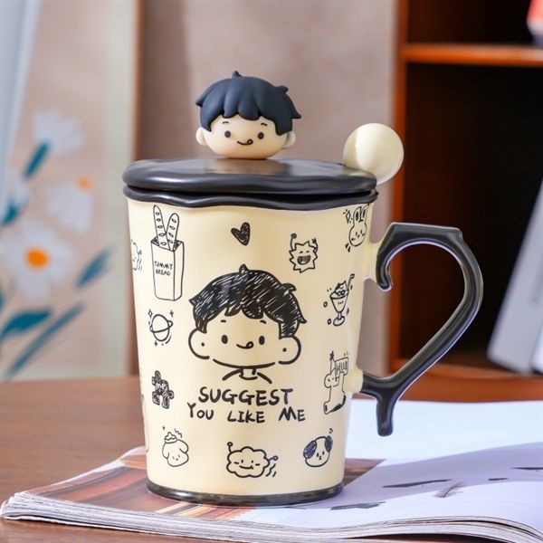 Cốc sứ Suggest nắp chibi 480ml
