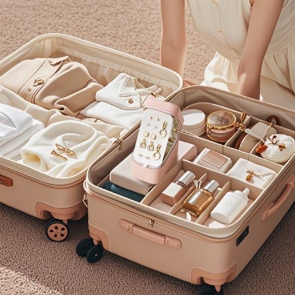 Hộp đựng trang sức chữ nhật khoá kéo 13cm