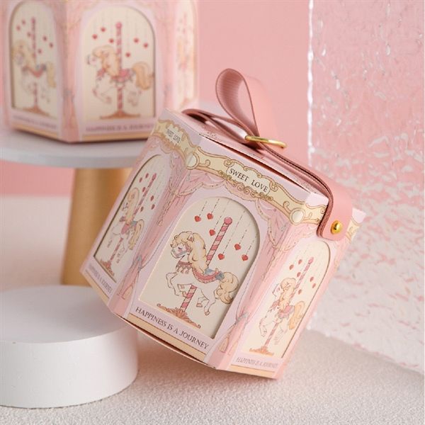 Hộp quà mini lục giác vòng quay ngựa